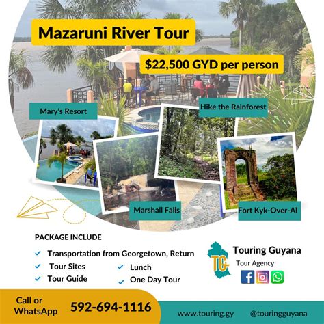 Touring Guyana - Tour Mary’s Resort and Marshall Falls...