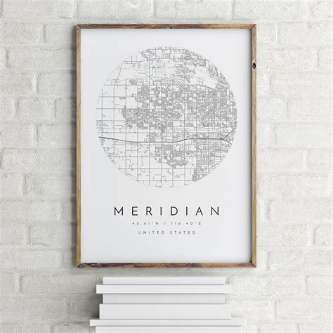 Meridian Map, Meridian, Idaho, City Map, Home Town Map, Meridian Print, Wall Art, Map Poster ...