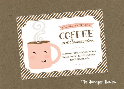 Coffee and Conversation Printable Invite in Brown