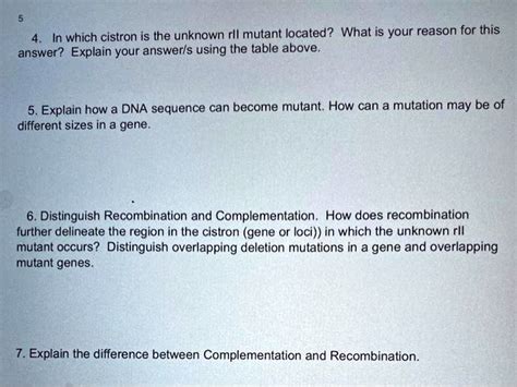 SOLVED: 'which cistron is the unknown rll mutant located? What is your reason for this answer ...