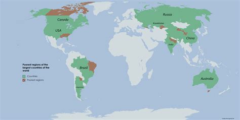 Poorest regions of the largest countries in the world : r/Maps