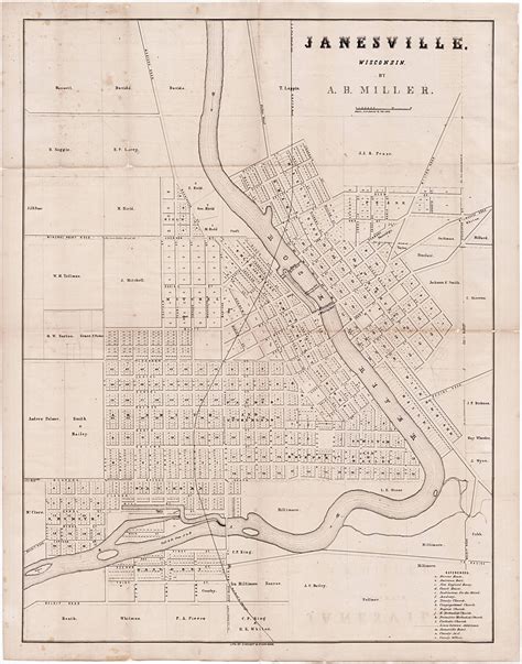 Unrecorded map of Janesville, Wisconsin - Rare & Antique Maps