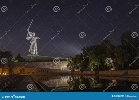 The Night Monument the Motherland Calls! Stock Image - Image of demand ...