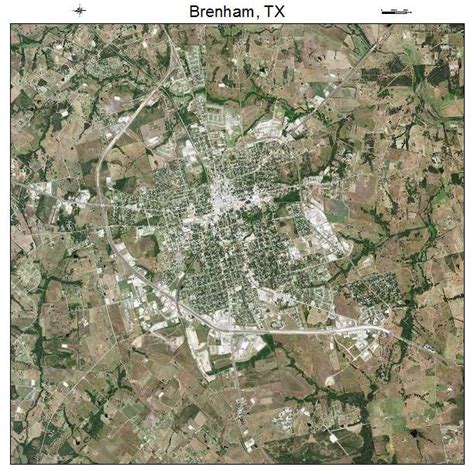 Aerial Photography Map of Brenham, TX Texas