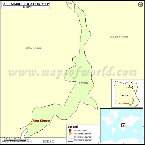 Where is Abu Simbel | Location of Abu Simbel in Egypt Map