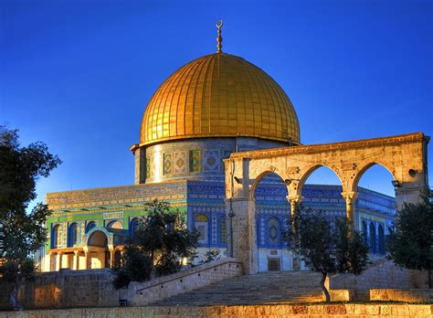 Online crop | HD wallpaper: Masjid E Aqsa, gold-colored dome building ...