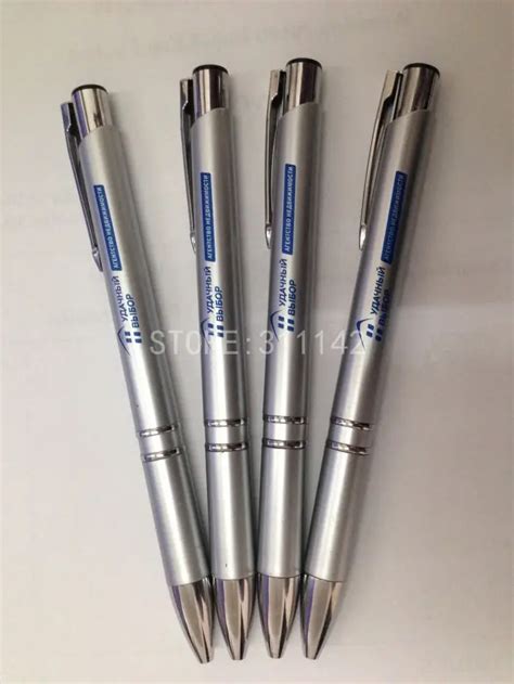 1000 custom silver ballpoint pens print personal logo advertising pen ...