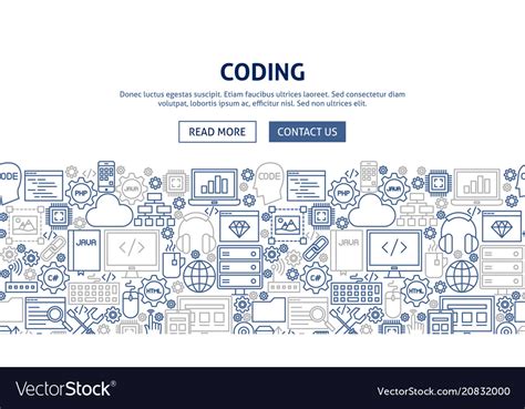 Coding banner design Royalty Free Vector Image