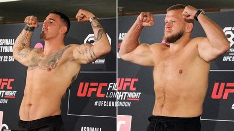 UFC London weigh-ins: Tom Aspinall outweighs Marcin Tybura by 12 pounds ...