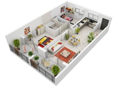 20 Interesting Two-Bedroom Apartment Plans | Home Design Lover