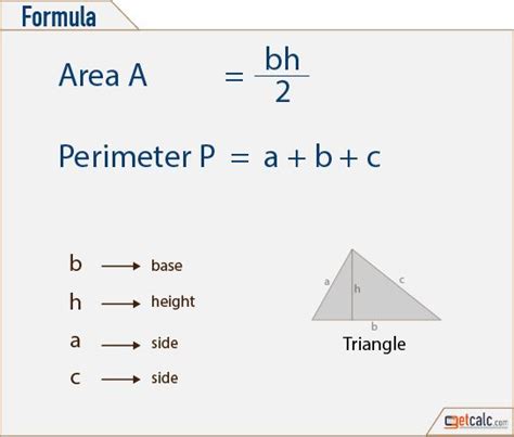 Triangle Formulas - Area & Perimeter | Studying math, Math methods, Math words