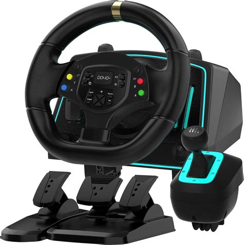 Gaming Steering Wheel, DOYO 1080° Driving Force Racing Wheel with Pedals and Shifter, Dual Motor ...