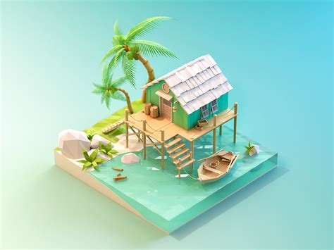 Seaside cottage by JZH_ on Dribbble