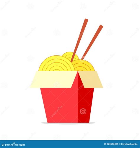 Chinese Food Takeout Box Icon Stock Vector - Illustration of container ...