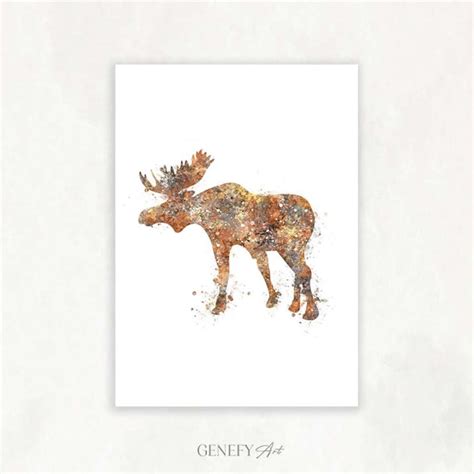 Moose Watercolor Art Print Moose Portrait Moose Art Print - Etsy