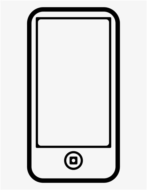 Download Mobile Phone Outline With One Circular Button And Screen - Outline Picture Of Mobile ...