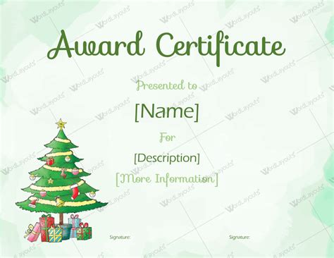 Christmas Themed Award Certificate Templates - Download in Word, PDF