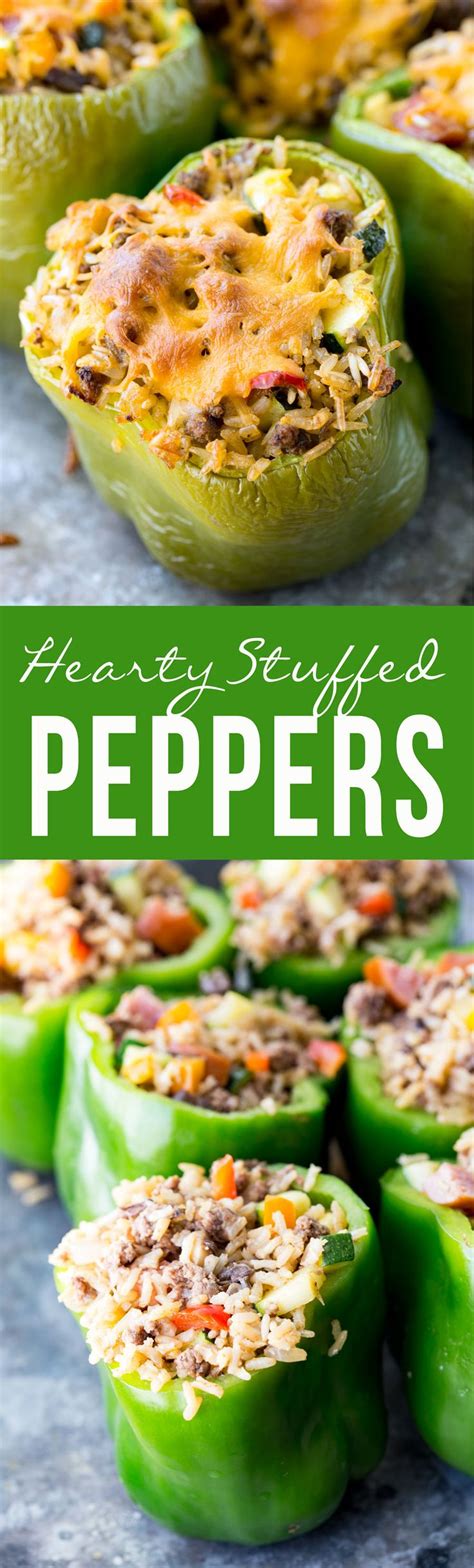 Hearty Stuffed Peppers Recipe | Recipe | Stuffed peppers, Beef recipes ...