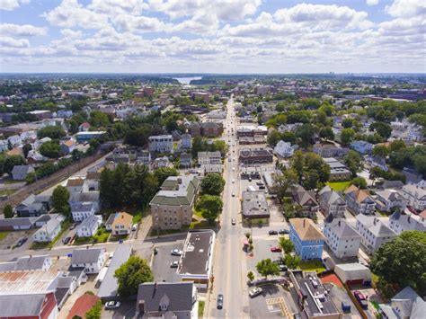 Central Falls Aerial View, RI, USA Stock Photo - Image of board, plaza ...