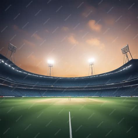 Premium Photo | Photo cricket stadium night with sport light background ...