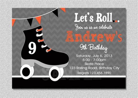 Free Roller Skating Birthday Party Invitations Ideas | Download ...