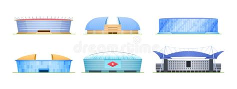 Set of Sports Stadium for Football, Olympic Games, Sports Arena. Stock Vector - Illustration of ...