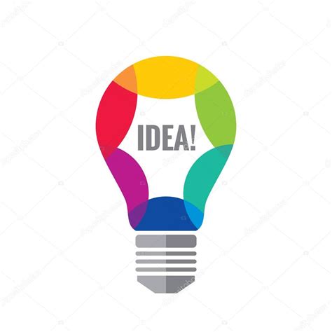 Creative idea - vector logo template concept illustration. Lightbulb colorful optimism icon ...