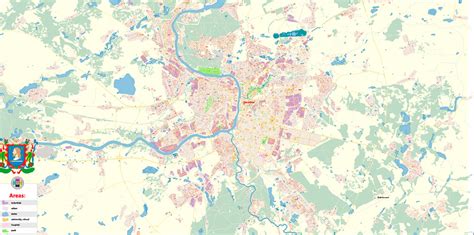 Vitebsk Belarus Map Vector Exact City Plan High Detailed Street Map editable Adobe Illustrator ...