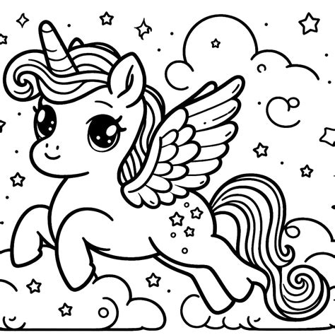 Cute Alicorn coloring page - Download, Print or Color Online for Free