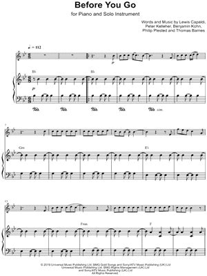 "Before You Go" Sheet Music - 50 Arrangements Available Instantly ...