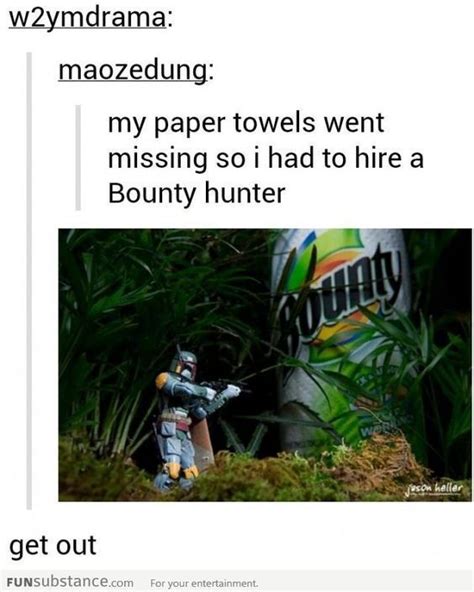 Bounty Hunter | Star wars memes, Funny puns, Star wars humor