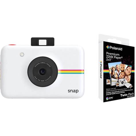 Polaroid Snap Instant Digital Camera with Paper Kit (White) B&H