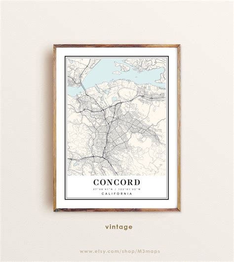 Concord California Map, Concord CA Map, Concord City Map, Concord Print, Concord Poster, Concord ...