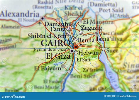 Geographic Map of Egypt with Capital City Cairo Stock Image - Image of cairo, south: 93929681