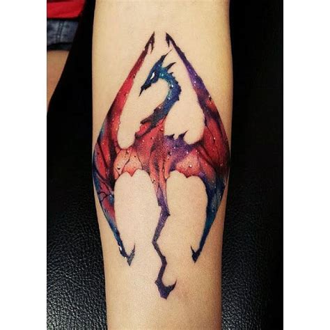 Skyrim Language Dragon Back Tattoo