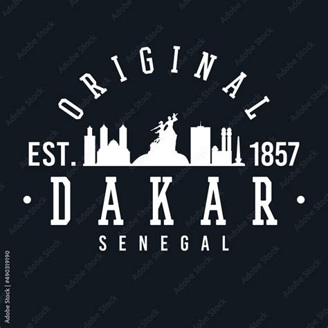 Dakar, Senegal Skyline Original. A Logotype Sports College and ...