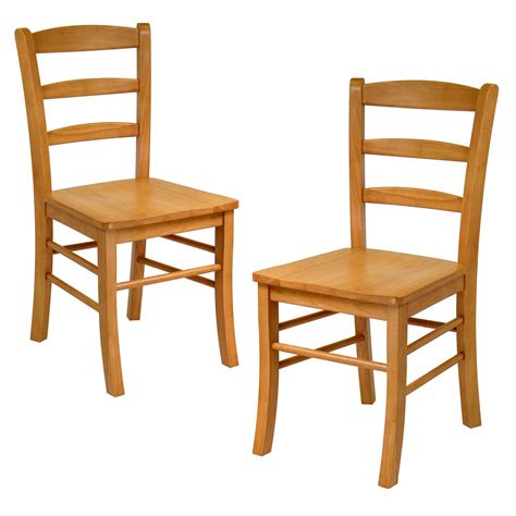 Amazon.com: Winsome Wood Ladder Back Chair, Light Oak, Set of 2 ...