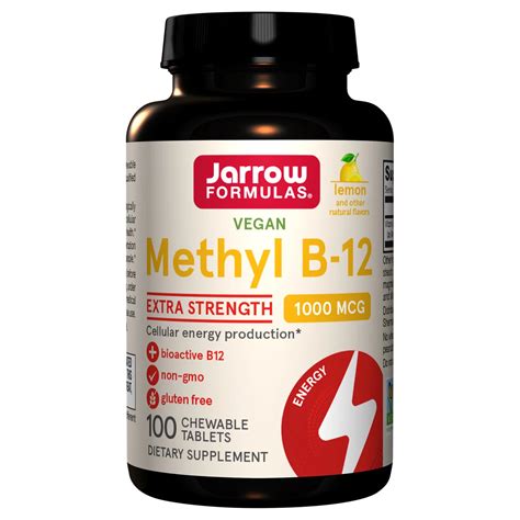 Jarrow Formulas Methyl B-12 Chewable Tablets - Lemon - Shop Vitamins A ...