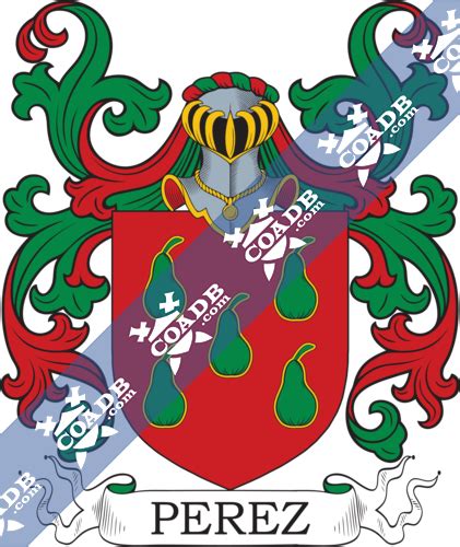 Perez Family Crest, Coat of Arms and Name History