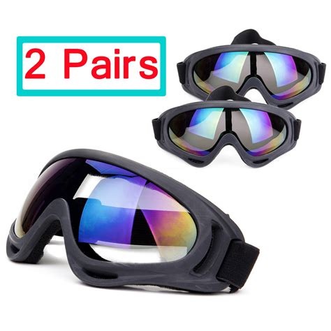 C.F.GOGGLE 2 Pairs Ski Goggles, Snowboard Goggles Skate Glasses, Motorcycle Cycling Goggles for ...