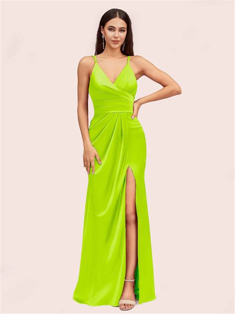 210+ Satin Lime Green Bridesmaid Dresses (Run True To Size) - Cetims