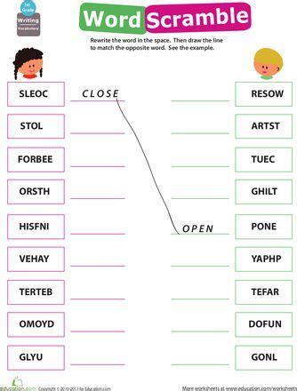 Jumbled Letters: A Word Scramble | Worksheet | Education.com | Word ...