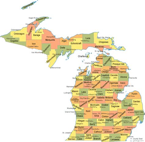 Michigan County Map