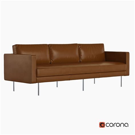 West Elm Axel Leather Sofa 3D model | CGTrader