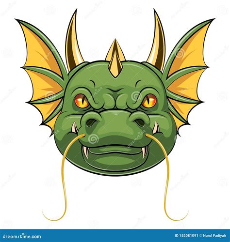 A Cartoon Head of Dragon Mascot Stock Vector - Illustration of tare, drawing: 152081091