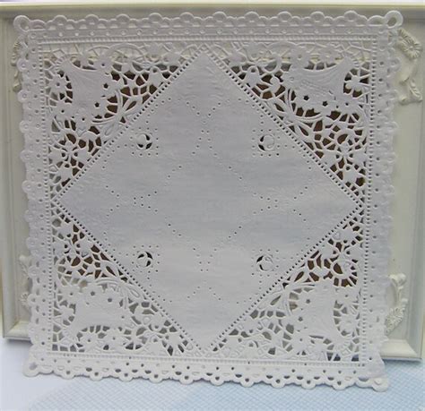 Square Paper Doilies 8 Inch Set of 12 White by curtseyboutique