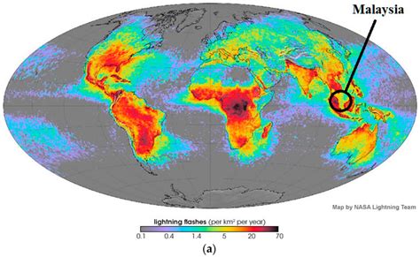 (a) World lightning map; (b) Total lightning density of Peninsular... | Download Scientific Diagram