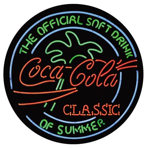 Wholesale Vintage Round Tin Sign - Coke Neon