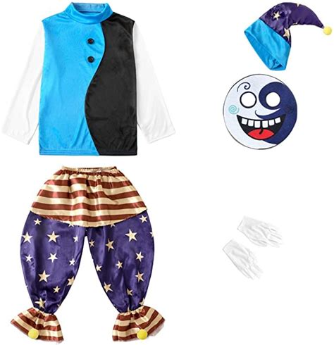 Buy Sundrop Moondrop FNAF Cosplay Costume Kids, Sun Moon Clown Puppets Costume Halloween Outfit ...