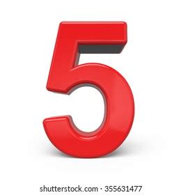 3d Glossy Red Number 5 Isolated Stock Illustration 355631477 | Shutterstock